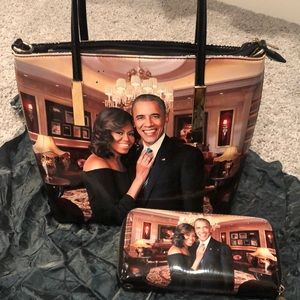Obama/Michelle purse and wallet set